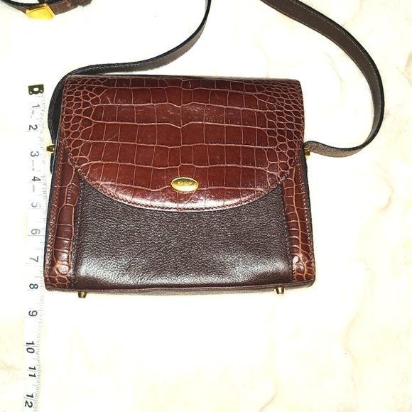 Bally Brown Crocodile Crossbody Bag with Gold Hardware - Picture 10 of 12